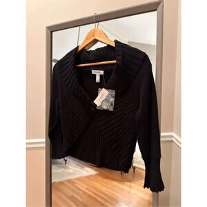 Dressbarn Black Shrug Sweater Cardigan Size Small NWT